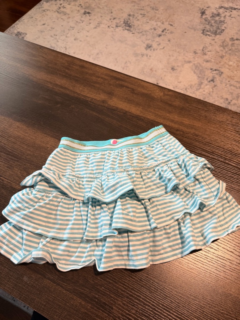 Boden Blue & White Striped Tiered Skirt